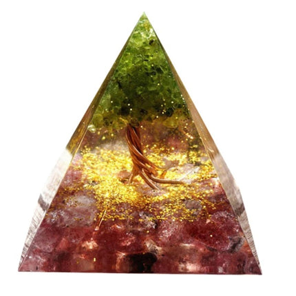 Pyramid Decoration Natural Crystal Gravel Energy Tower