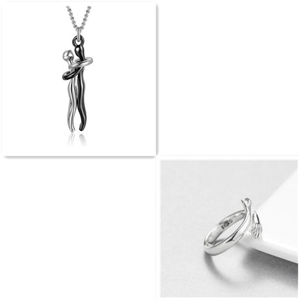 Love Hug Necklace Unisex Men Women Couple Jewelry Simple Temperament Clavicle Chain Valentines Day Lover Gift