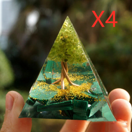 Pyramid Decoration Natural Crystal Gravel Energy Tower