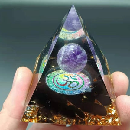 Pyramid Decoration Natural Crystal Gravel Energy Tower