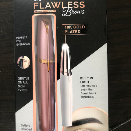 Mini Electric Eyebrow Trimmer Lipstick Brows Pen Hair Remover Painless Razor Epilator with LED Light