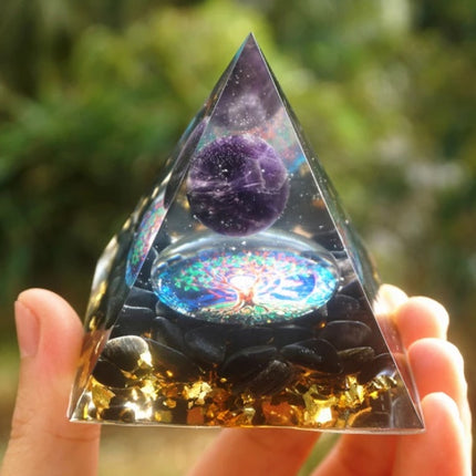 Pyramid Decoration Natural Crystal Gravel Energy Tower